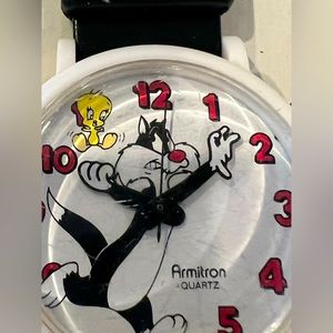 Vtg 1994 Looney Tunes Warner Bros Sylvestor & Tweety Bird Watch Original Case